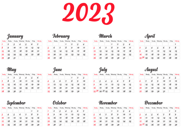 无色数字底图 日历2023PNG透明图