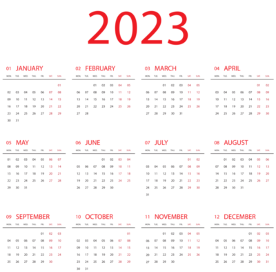 日历2023透明素材PNG图片 日历2023元素图