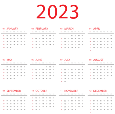 数字高清PNG透明素材 日历2023无背景图