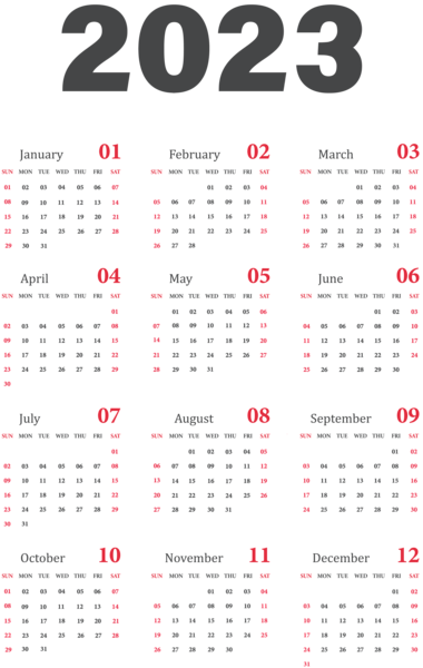 数字PNG素材 日历2023透明元素图