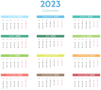 高清日历2023透明素材 免费日历2023无色底图