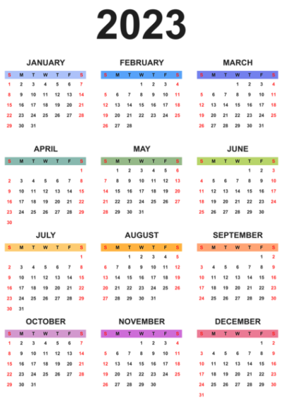 数字PNG素材 透明日历2023高清图片