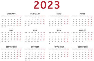 数字高清PNG透明素材 日历2023无背景图