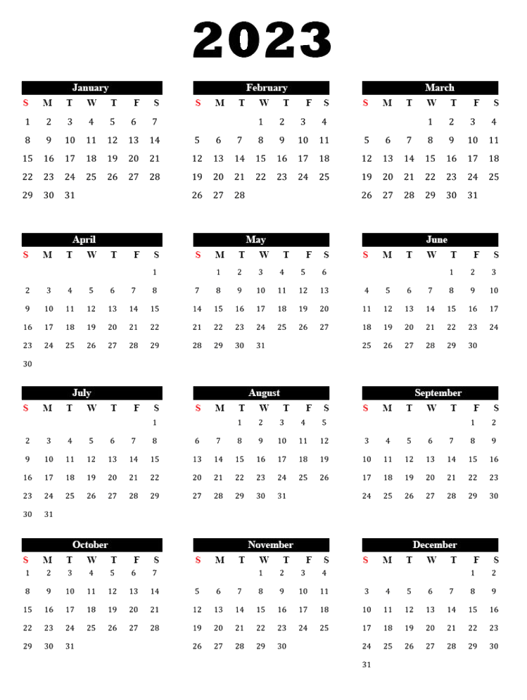 免抠日历2023透明图片 日历2023无底PNG