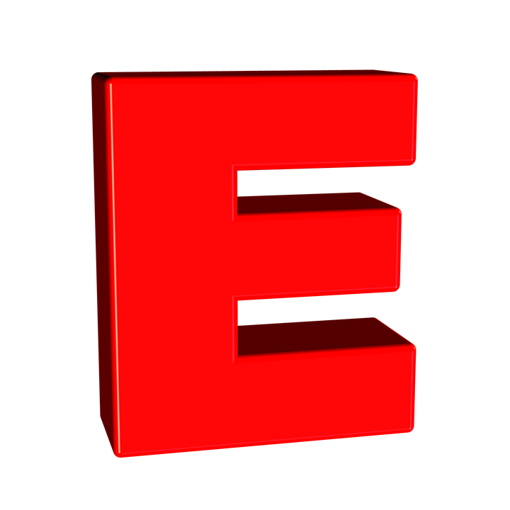 高清字母表PNG图片 透明E无色底图