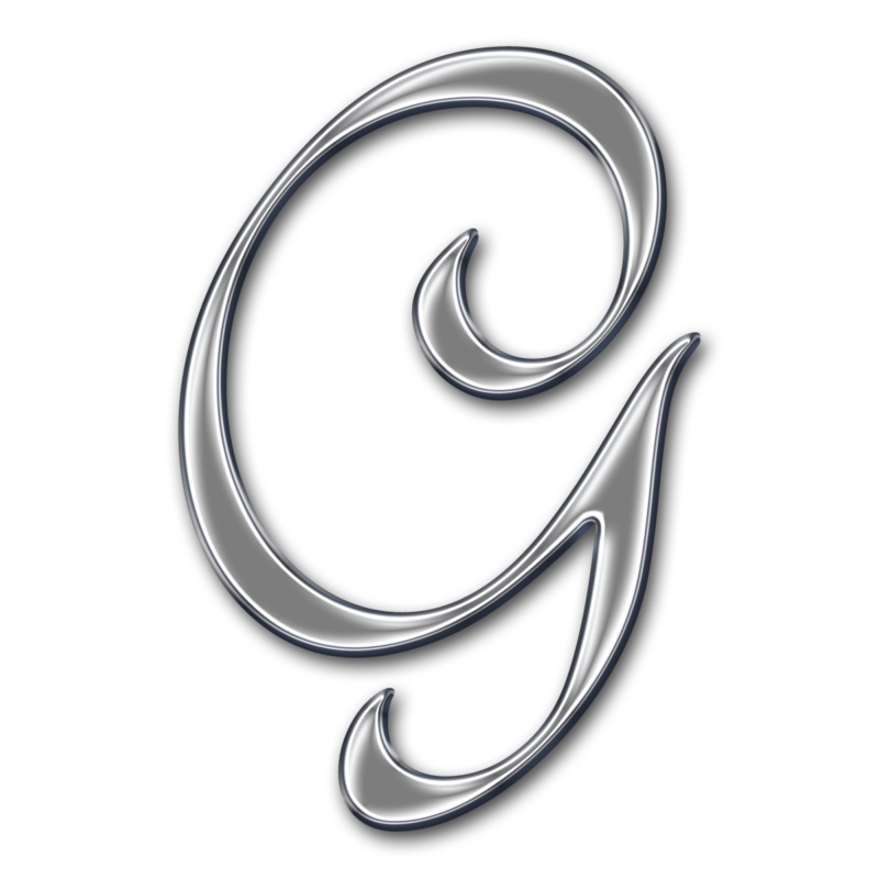 高清字母表透明素材 G无色PNG图