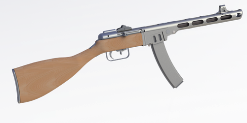 高清武器透明素材 PPSH-41无色PNG图