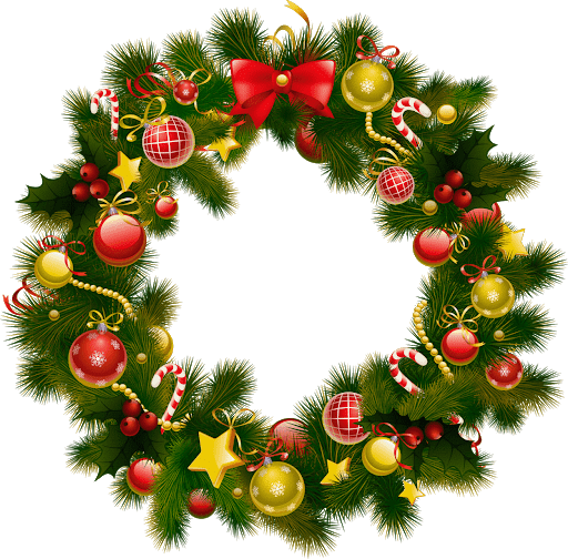 圣诞花环PNG图片 透明圣诞花环元素图Christmas wreath