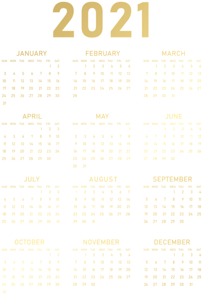 日历2021PNG免抠素材 日历2021透明图片