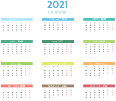 高清无色底图 透明日历2021PNG图